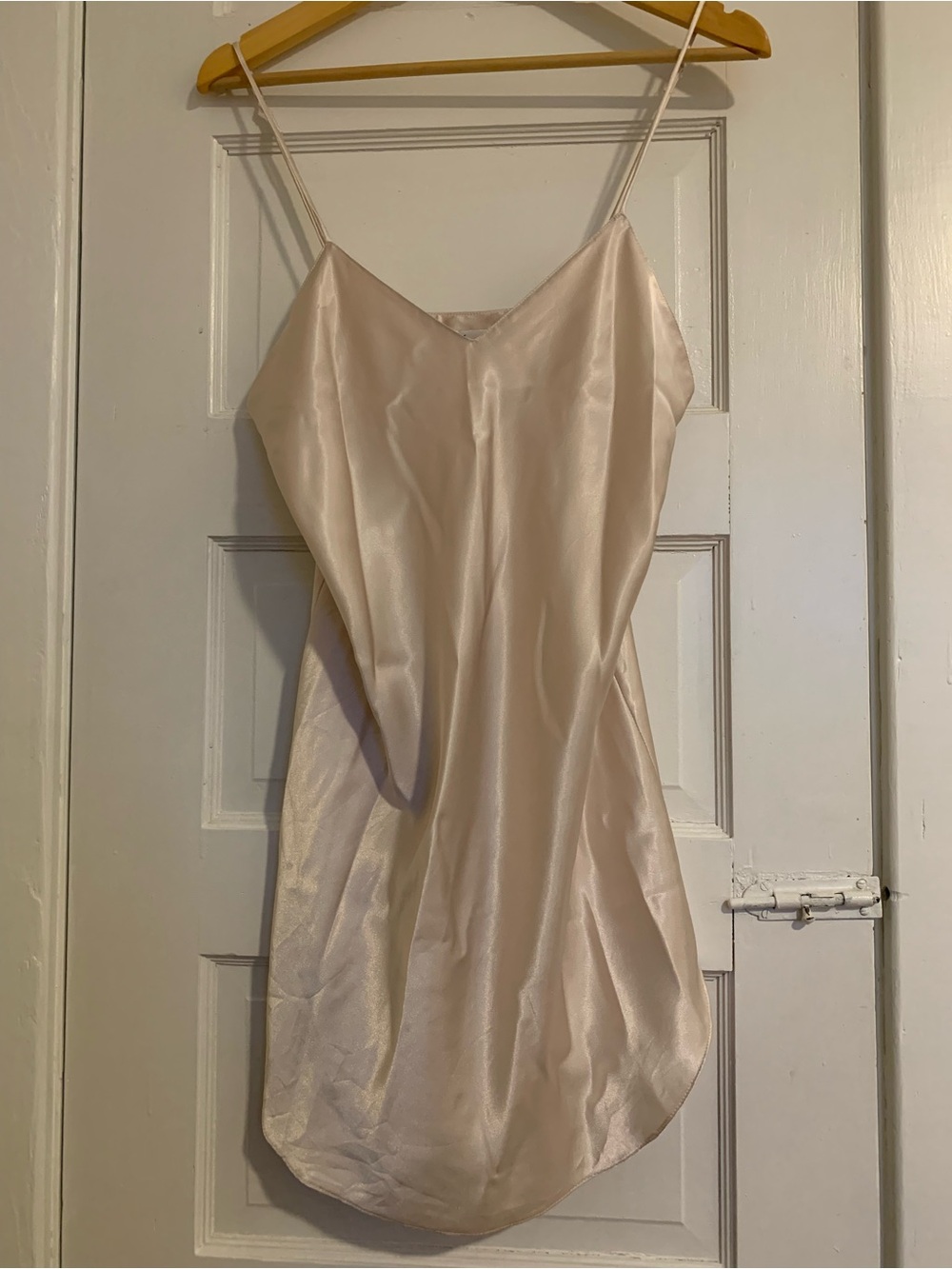 VTG Silky Satin Slip Dress - Pale Blush  size M